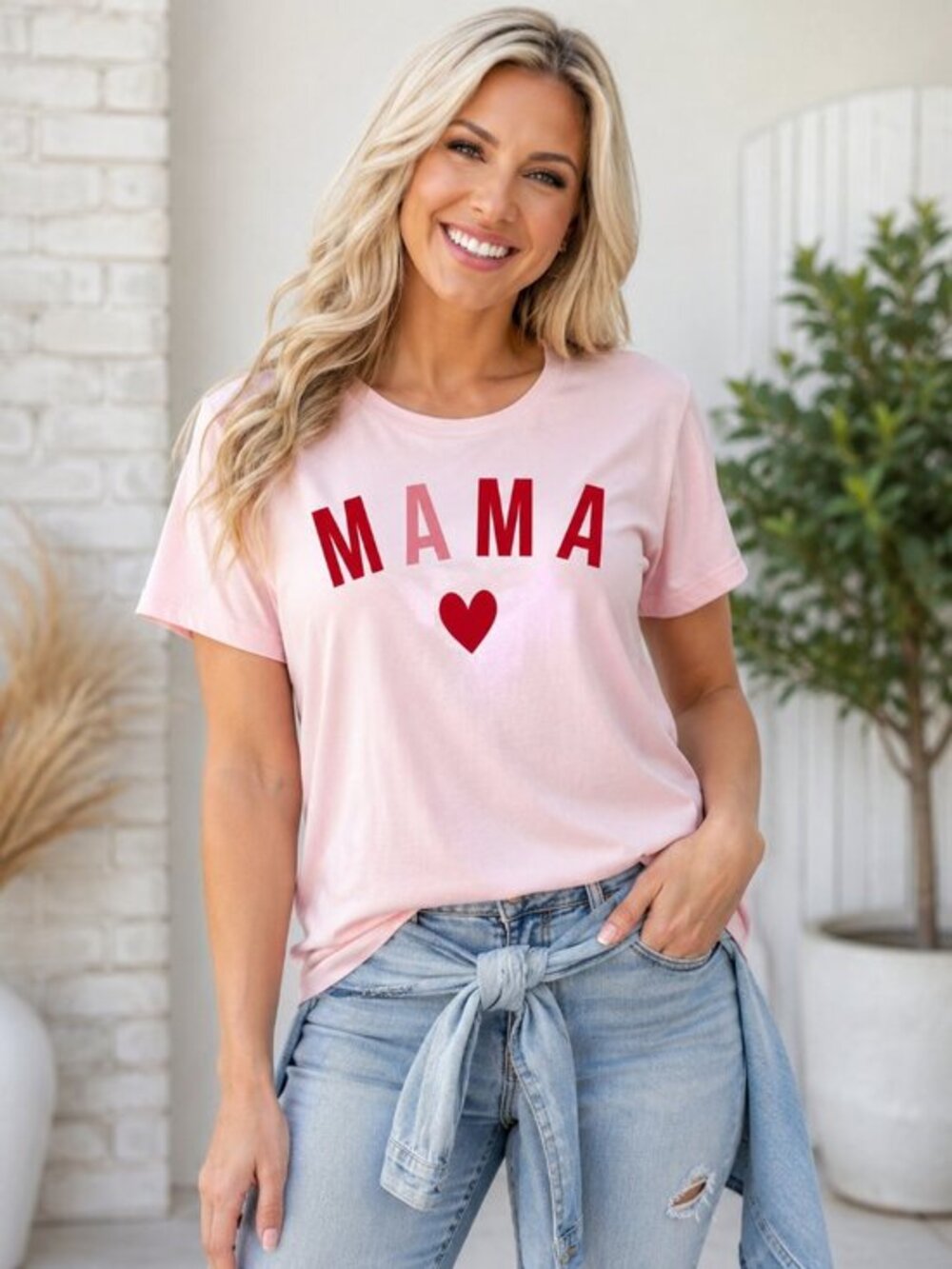 Pink MAMA Heart Graphic Tee Mom Shirt NWT Matching MINI Available
